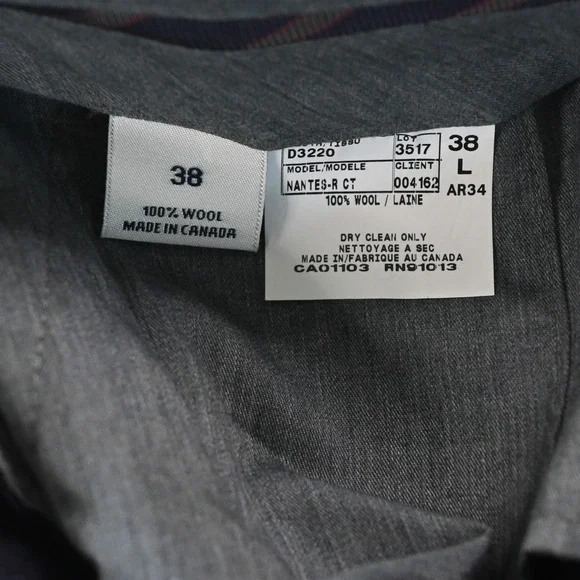 Daniel Cremieux 44L 36x30 Blue Check 100% Wool Nantes Mens Jacket Pants Suit
